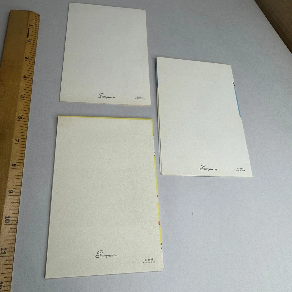 Vintage Sangamon Get Well Greeting Cards Lot of 3 Floral Mid Century Made in USA
